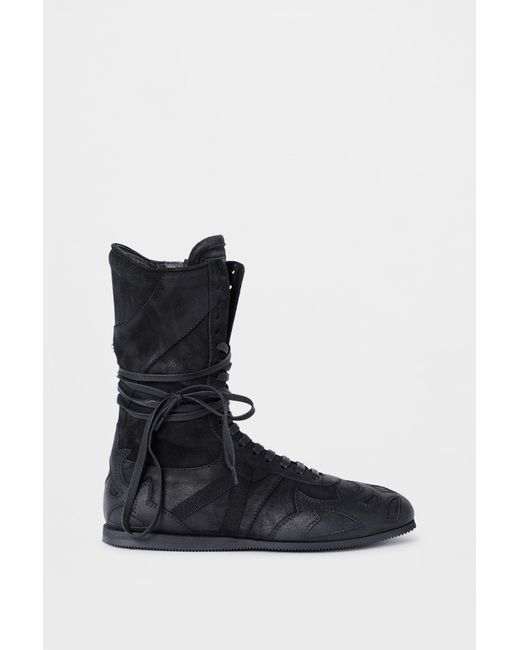 Ann Demeulemeester Black Palne High-Top Boxing Sneakers for men