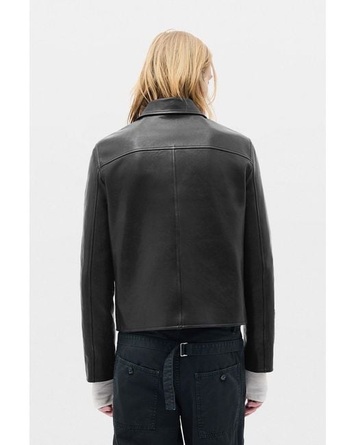 Ann Demeulemeester Black Sandor Shirt Collar Zipped Caban for men