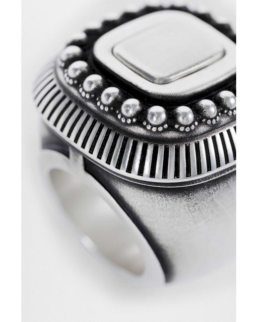 Ann Demeulemeester Black Char Wide Ring With Spheres