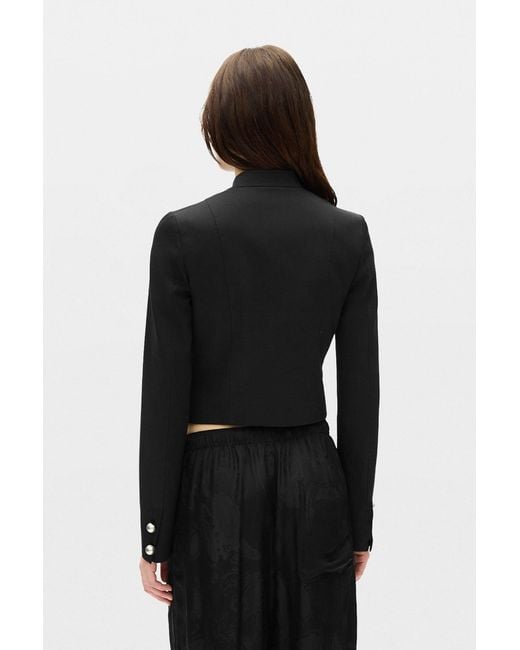 Ann Demeulemeester Black Bab Stand Collar Blouson