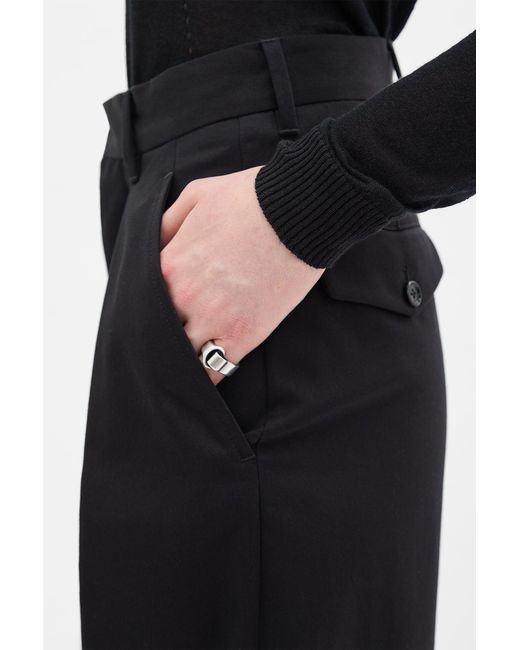 Ann Demeulemeester Black Nouke Wide Leg Pleated Trousers