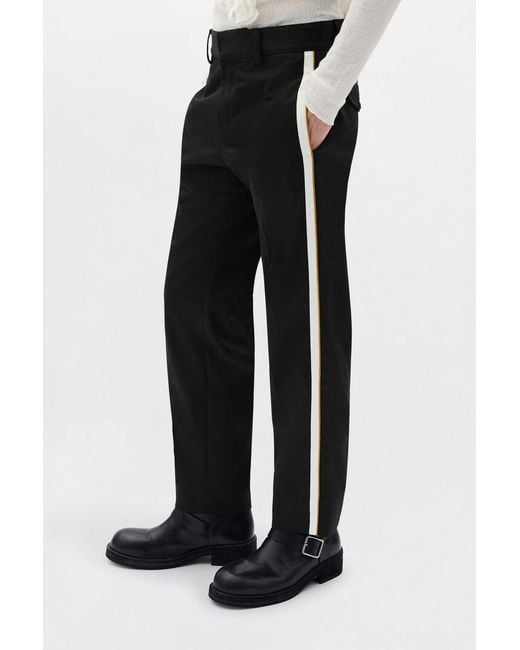 Ann Demeulemeester Black Perry Straight Leg Cropped Trousers for men