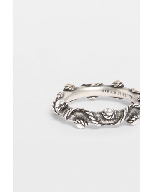 Ann Demeulemeester Black Mardon Grained Ring for men