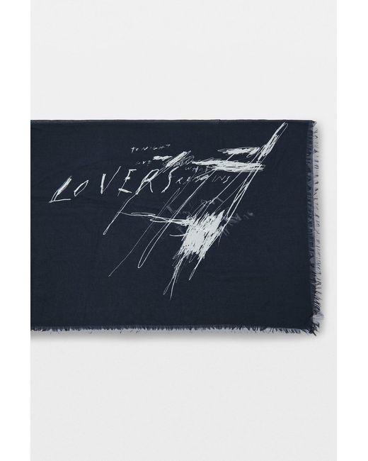 Ann Demeulemeester Blue Vesta Square Scarf