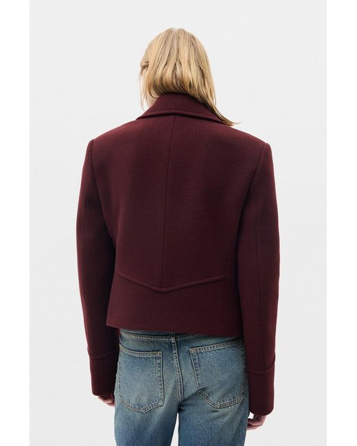 Ann Demeulemeester Red Dalmar Double-Breasted Short Caban for men