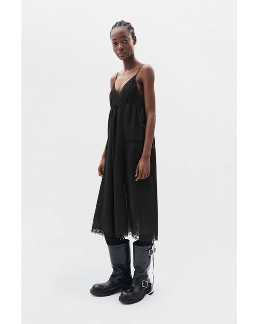 Ann Demeulemeester Black Elen Negligé Midi Dress