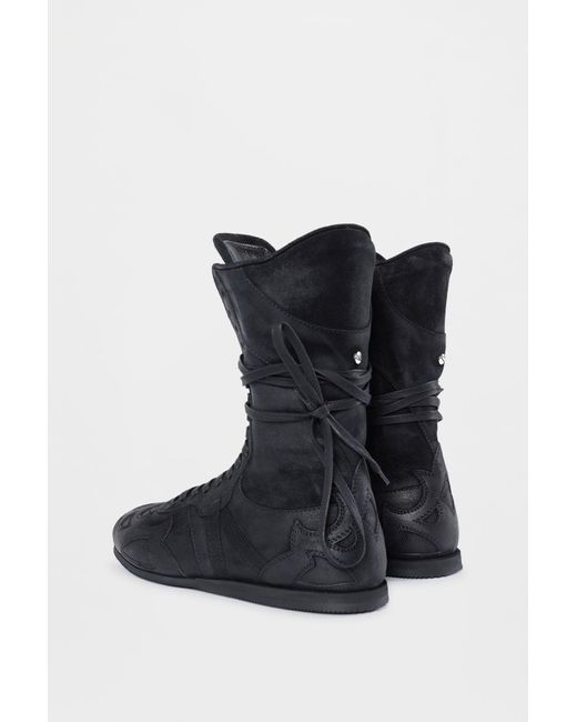 Ann Demeulemeester Black Palne High-Top Boxing Sneakers for men