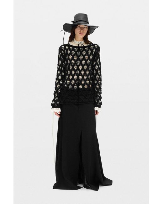 Ann Demeulemeester Black Izabel Diamond Stitch Sweater