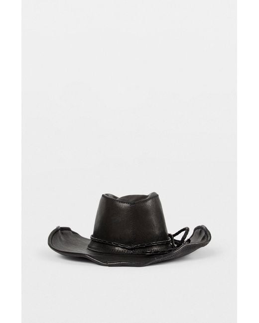 Ann Demeulemeester White Joleik Leather Hat