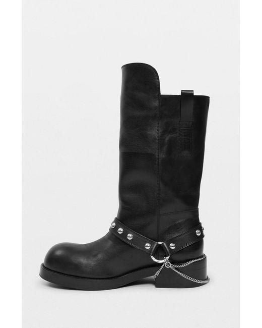 Ann Demeulemeester Black Edeed Riding Boots for men