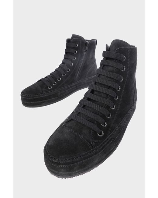 Ann Demeulemeester Black Orvo High-Top Sneakers for men