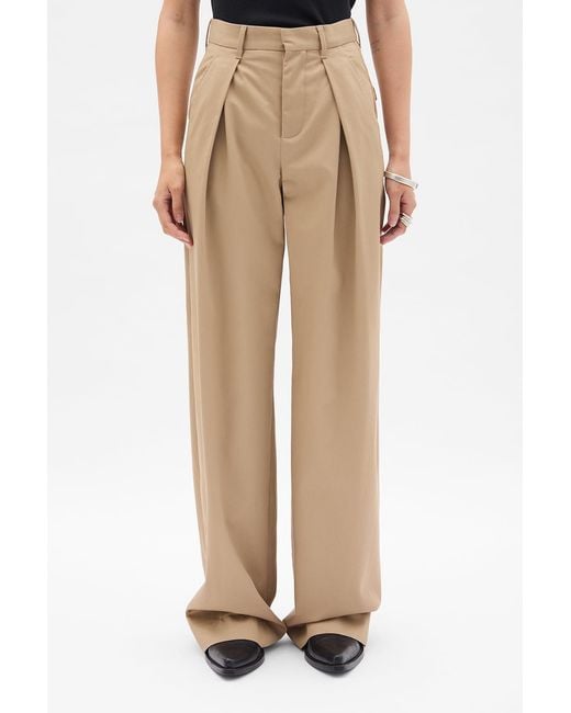 Ann Demeulemeester Brown Nouk Wide Leg Pleated Trousers