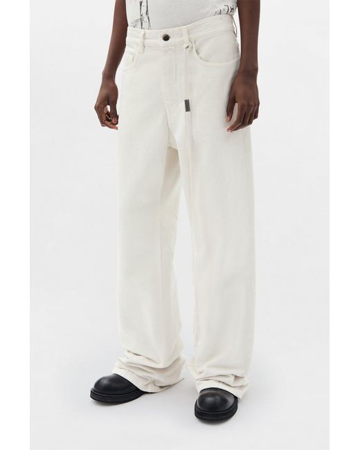 Ann Demeulemeester White Genoveva 5-Pockets Relaxed Flared Trousers