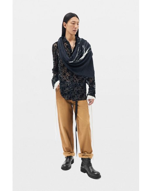 Ann Demeulemeester Blue Vesta Square Scarf