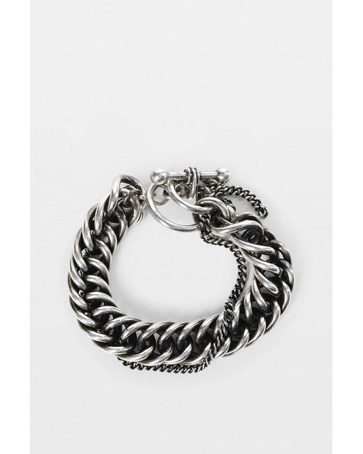 Ann Demeulemeester Black Hinna Double Chains Bracelet for men