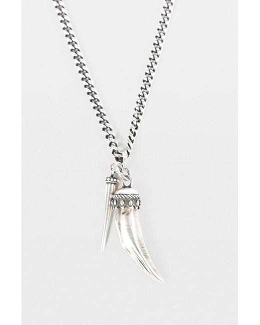 Ann Demeulemeester White Mikke Chunky Necklace With Charm for men