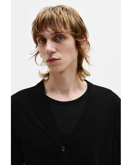 Ann Demeulemeester Black Abram Twisted Cardigan for men