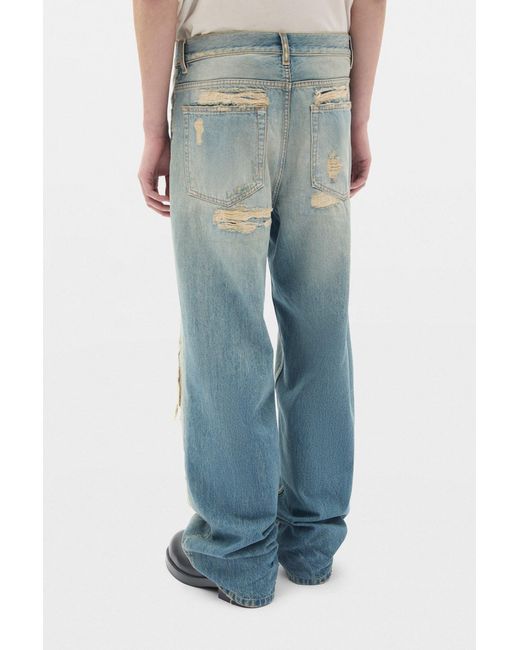 Ann Demeulemeester Blue Evan 5-Pockets Straight Leg Loose Trousers for men