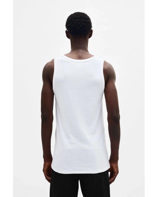 Ann Demeulemeester White Seva Printed Standard Tank Top for men