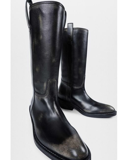 Ann Demeulemeester Black Laxit Pull On Boots