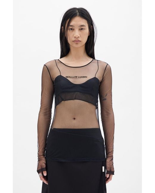 Ann Demeulemeester Black Fiene 'Hollow Sound' Long Sleeve T-Shirt
