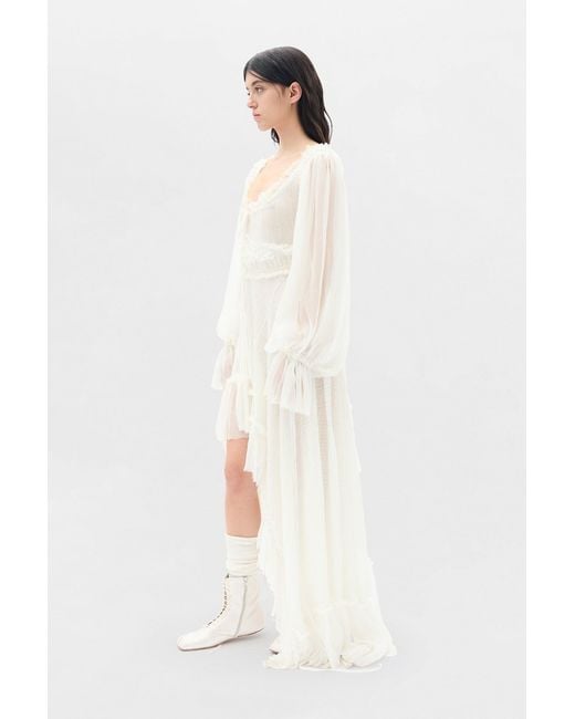 Ann Demeulemeester White Giti Empire Waist Asymmetric Dress