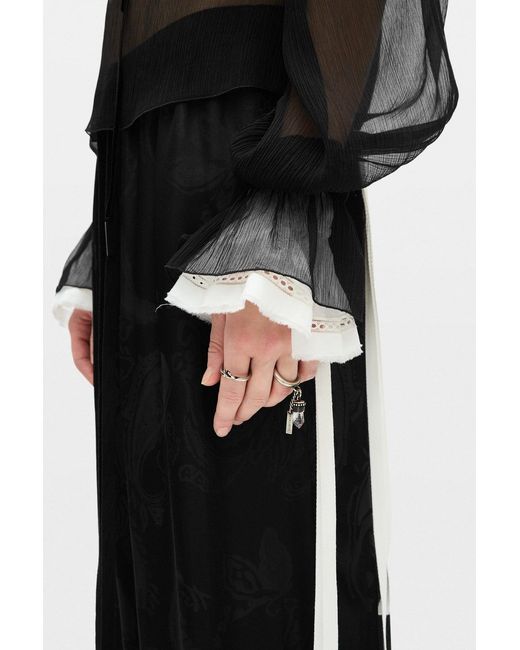 Ann Demeulemeester Black Janine Ring With Charms