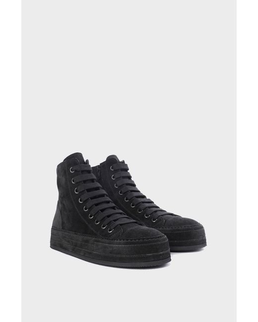 Ann Demeulemeester Black Orvo High-Top Sneakers for men