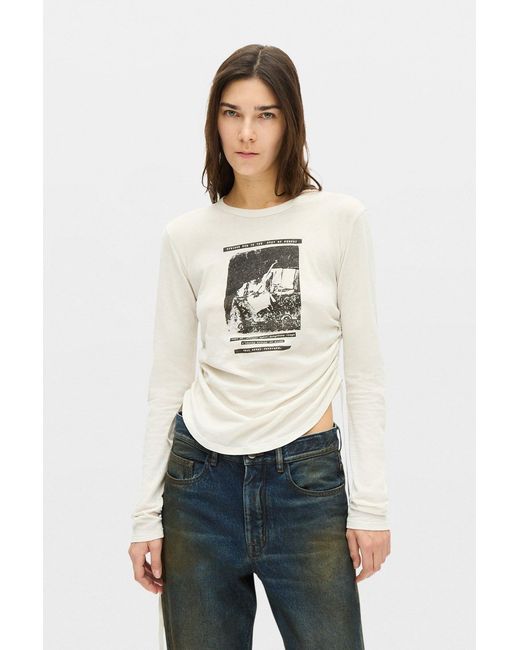 Ann Demeulemeester Gray Dot Wrinkled Cropped Top