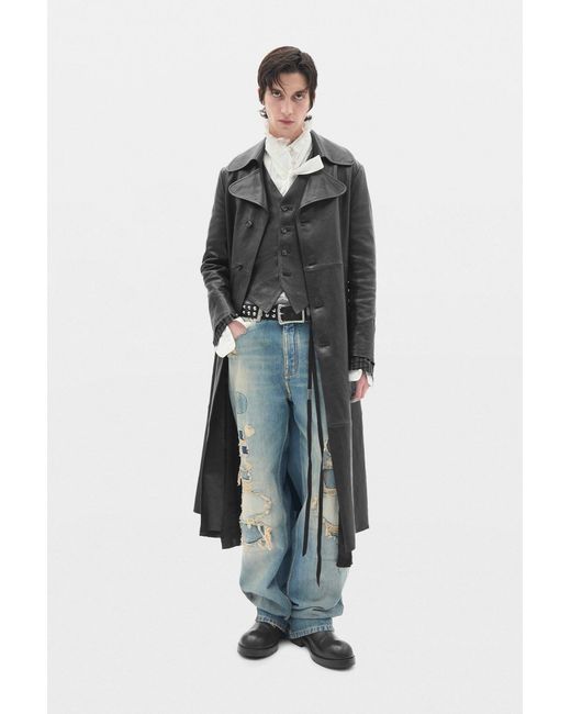 Ann Demeulemeester Blue Evan 5-Pockets Straight Leg Loose Trousers for men