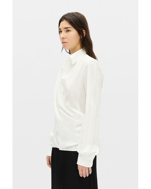 Ann Demeulemeester White Alba Asymmetric Wrap Shirt