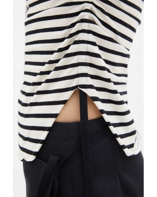 Ann Demeulemeester Black Oke Wrinkled Cropped Long Sleeve Top