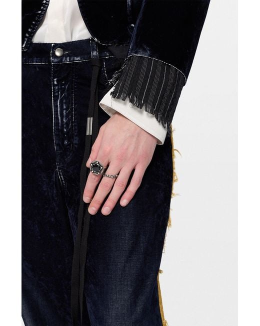 Ann Demeulemeester Black Mardon Grained Ring for men