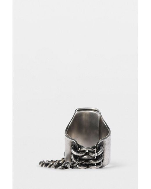 Ann Demeulemeester White Martine Lockring for men