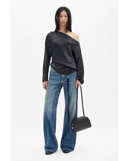 Ann Demeulemeester Black Roos Bias Cut Drop Shoulder Top