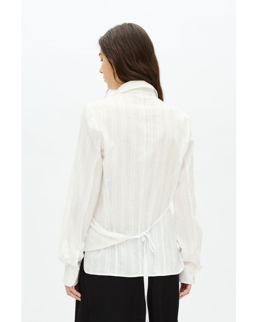 Ann Demeulemeester White Alba Asymmetric Wrap Shirt