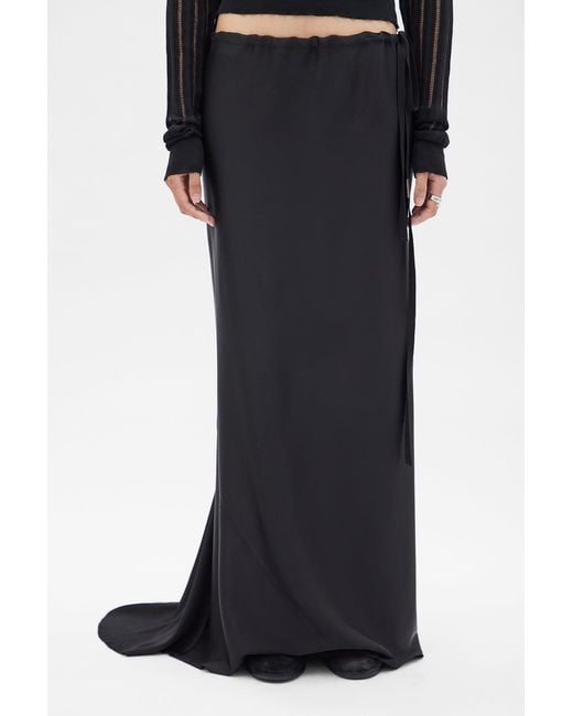 Ann Demeulemeester Black Eveline Long Bias Skirt