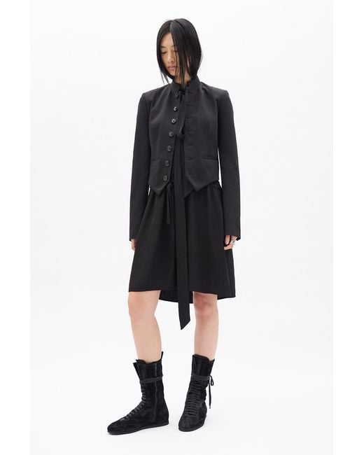 Ann Demeulemeester Black Rie Midi Sleeveless Dress