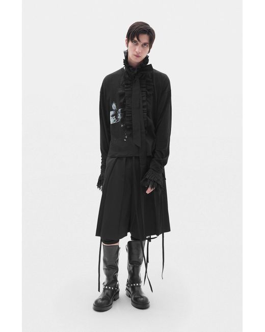 Ann Demeulemeester Black Emil Relax Fit Long Sleeve Boxy T-Shirt for men