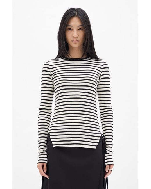 Ann Demeulemeester Black Oke Wrinkled Cropped Long Sleeve Top