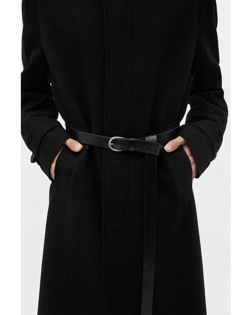 Ann Demeulemeester Black Wilmer Car Coat With Leather Belt for men
