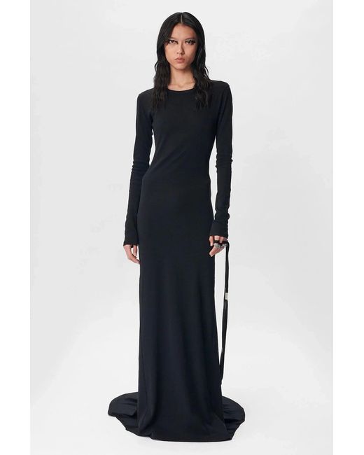 Ann Demeulemeester Black Jesse Long Sleeve X-Long Flared Dress