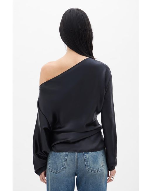 Ann Demeulemeester Black Roos Bias Cut Drop Shoulder Top