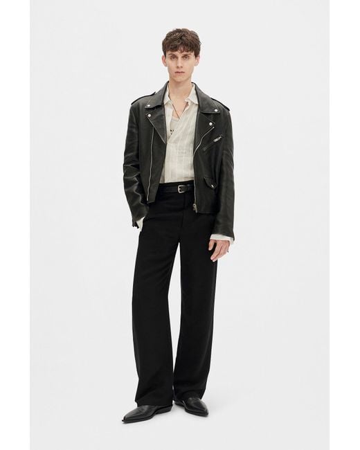 Ann Demeulemeester Black Isak Twisted Light Dobby Stripe Shirt for men