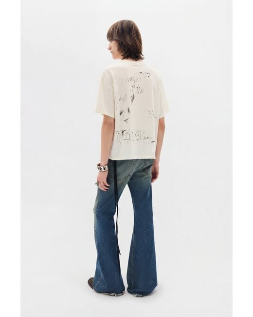 Ann Demeulemeester Blue Everything Is Fine Sketch T-Shirt for men