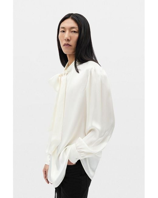 Ann Demeulemeester Black Runo Bow Tie Collar Shirt for men
