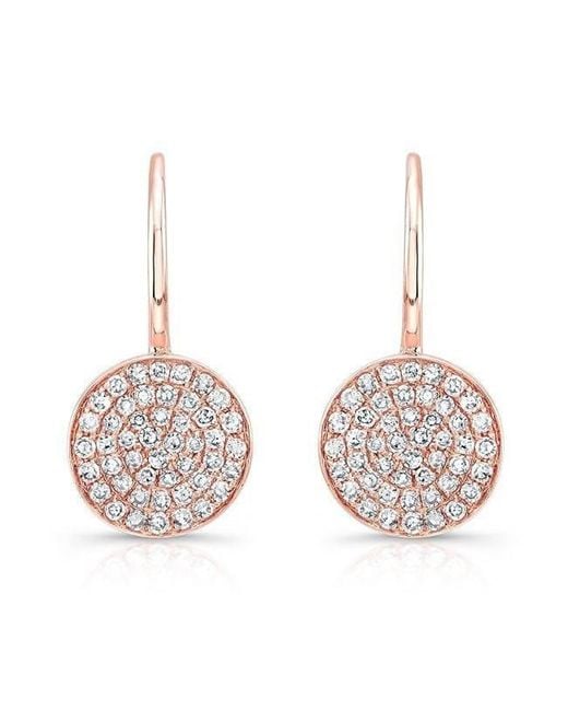 Lyst Anne Sisteron 14kt Rose Gold Diamond Disc Earrings In Metallic Anne Sisteron Metallic 14kt Rose Gold Diamond Disc Earrings Lyst