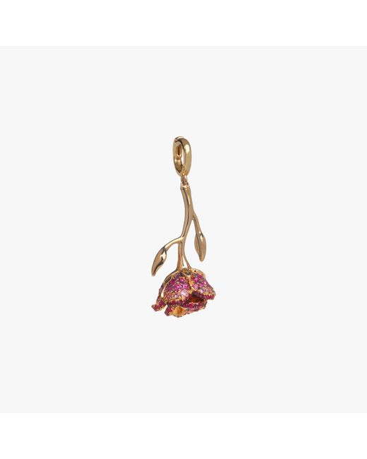 Annoushka Pink X The Vampire's Wife 18ct Yellow Gold Rose Charm Pendant for men