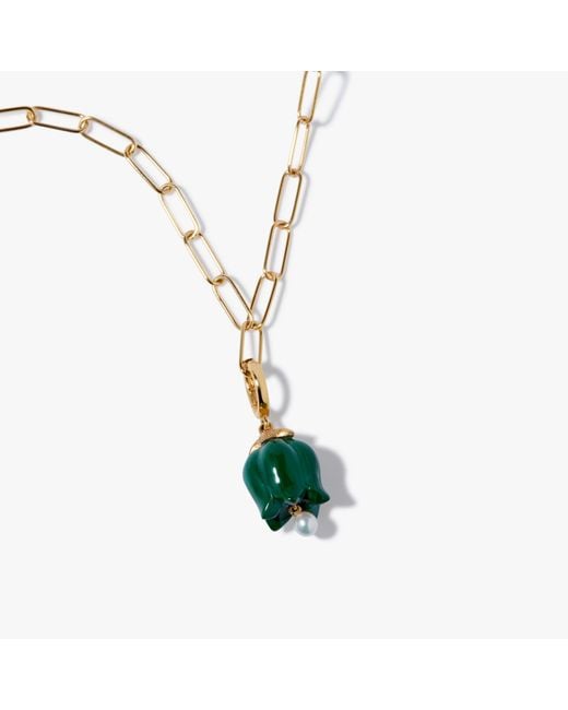 Annoushka White Tulips 18ct Yellow Gold Malachite Necklace