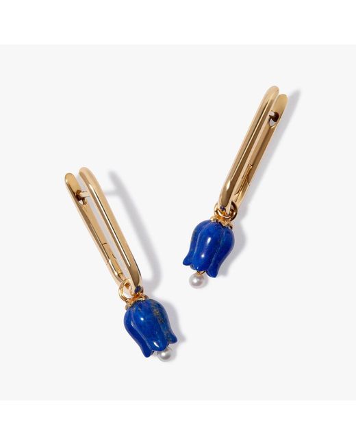 Annoushka Blue Tulips 14ct Yellow Gold Lapis Knuckle Earrings